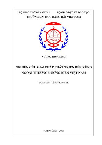 Luận án Nghiên cứu giải pháp phát triển bền vững ngoại thương đường biển Việt Nam