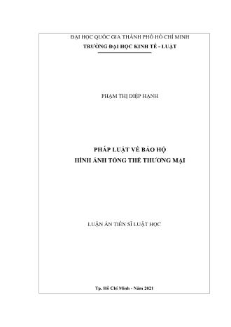 Luận án Pháp luật về bảo hộ hình ảnh tổng thể thương mại