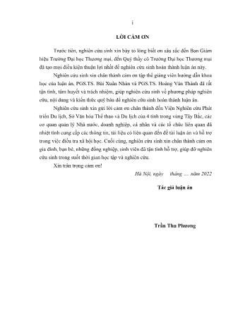 Luận án Quản lý nhà nước đối với phát triển du lịch cộng đồng ở một số tỉnh vùng Tây Bắc, Việt Nam