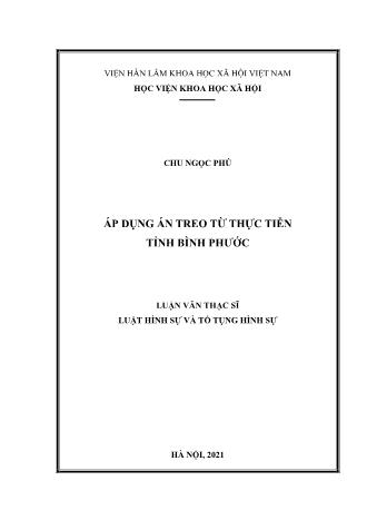 Luận văn Áp dụng án treo từ thực tiễn tỉnh Bình Phước