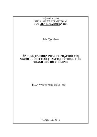 Luận văn Áp dụng các biện pháp tư pháp đối với người dưới 18 tuổi phạm tội từ thực tiễn Thành phố Hồ Chí Minh