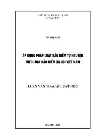 Luận văn Áp dụng pháp luật bảo hiểm tự nguyện theo luật bảo hiểm xã hội Việt Nam