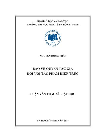 Luận văn Bảo vệ quyền tác giả đối với tác phẩm kiến trúc