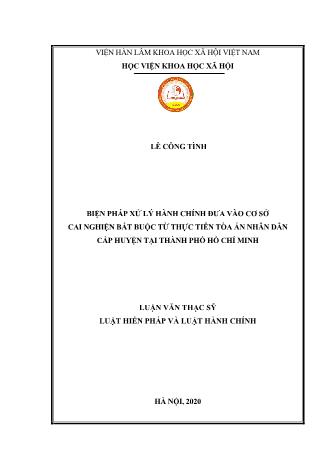 Luận văn Biện pháp xử lý hành chính đưa vào cơ sở cai nghiện bắt buộc từ thực tiễn tòa án nhân dân cấp huyện tại Thành phố Hồ Chí Minh