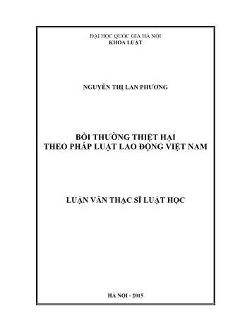 Luận văn Bồi thường thiệt hại theo pháp luật lao động Việt Nam