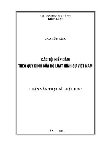 Luận văn Các tội hiếp dâm theo quy định của Bộ luật hình sự Việt Nam