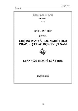 Luận văn Chế độ dạy và học nghề theo pháp luật lao động Việt Nam