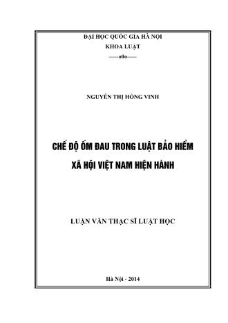 Luận văn Chế độ ốm đau trong Luật Bảo hiểm xã hội Việt Nam hiện hành