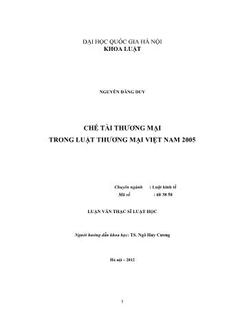 Luận văn Chế tài thương mại trong luật thương mại Việt Nam 2005