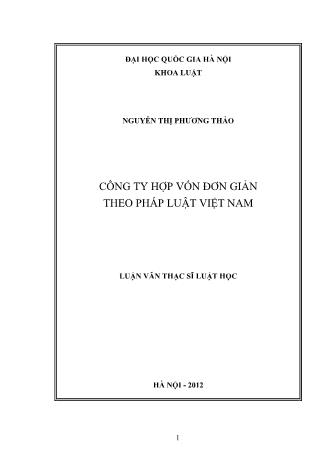 Luận văn Công ty hợp vốn đơn giản theo pháp luật Việt Nam