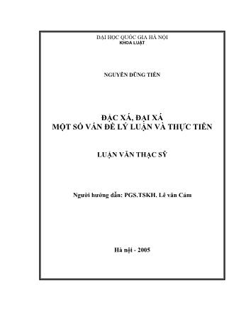 Luận văn Đặc xá, đại xá một số vấn đề lý luận và thực tiễn