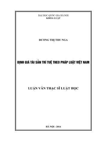 Luận văn Định giá tài sản trí tuệ theo pháp luật Việt Nam