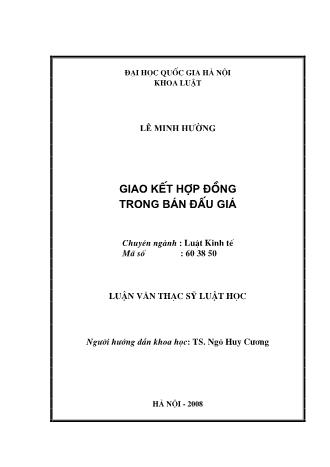 Luận văn Giao kết hợp đồng trong bán đấu giá