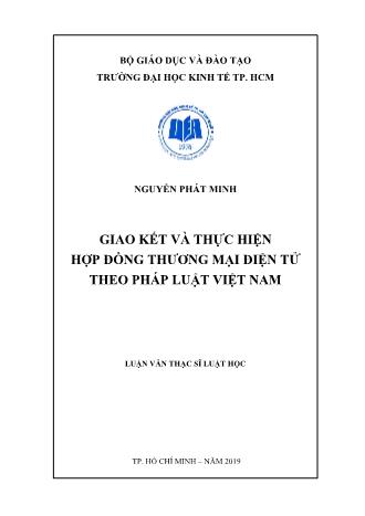 Luận văn Giao kết và thực hiện hợp đồng thương mại điện tử theo pháp luật Việt Nam