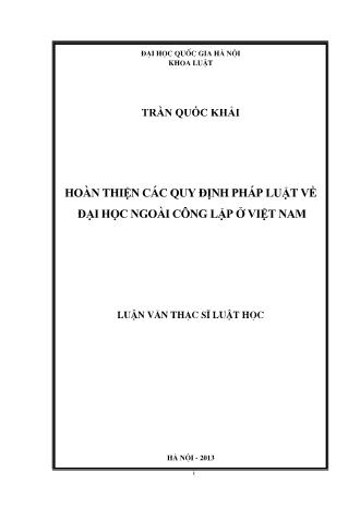 Luận văn Hoàn thiện các quy định pháp luật về đại học ngoài công lập ở Việt Nam