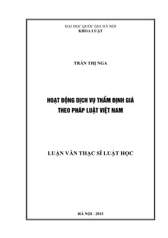 Luận văn Hoạt động dịch vụ thẩm định giá theo pháp luật Việt Nam