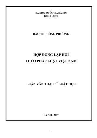 Luận văn Hợp đồng lập hội theo pháp luật Việt Nam