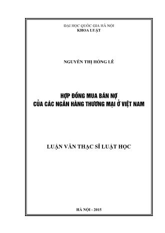 Luận văn Hợp đồng mua bán nợ của các ngân hàng thương mại ở Việt Nam