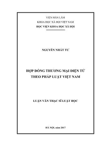 Luận văn Hợp đồng thương mại điện tử theo pháp luật Việt Nam