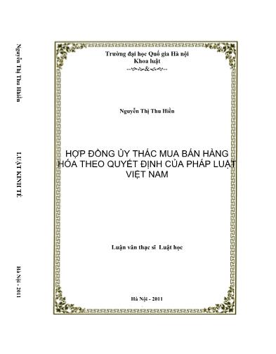 Luận văn Hợp đồng ủy thác mua bán hàng hóa theo quyết định của pháp luật Việt Nam