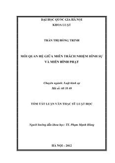 Luận văn Mối quan hệ giữa miễn trách nhiệm hình sự và miễn hình phạt