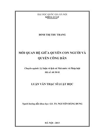 Luận văn Mối quan hệ giữa quyền con người và quyền công dân