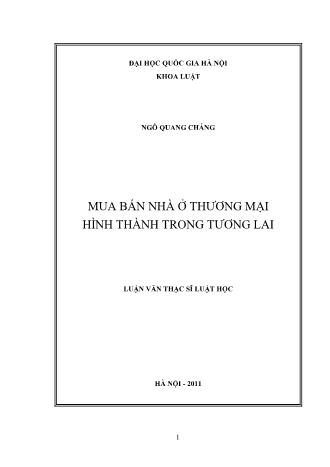 Luận văn Mua bán nhà ở thương mại hình thành trong tương lai