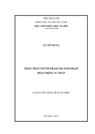 Luận văn Nhân thân người phạm tội xâm phạm hoạt động tư pháp