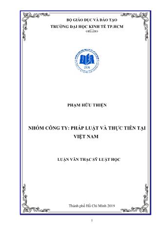 Luận văn Nhóm công ty: Pháp luật và thực tiễn tại Việt Nam