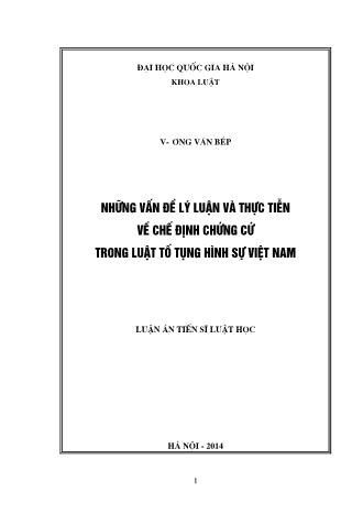 Luận văn Những vấn đề lý luận và thực tiễn về chế định chứng cứ trong luật tố tụng hình sự Việt Nam