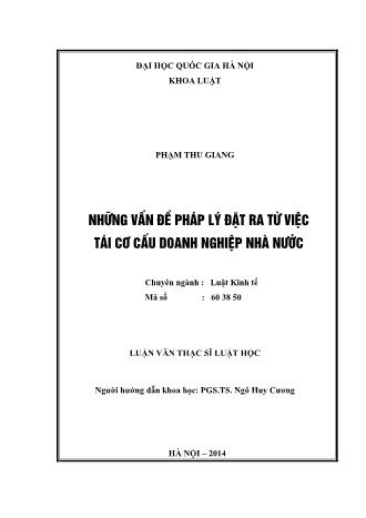 Luận văn Những vấn đề pháp lý đặt ra từ việc tái cơ cấu doanh nghiệp nhà nước