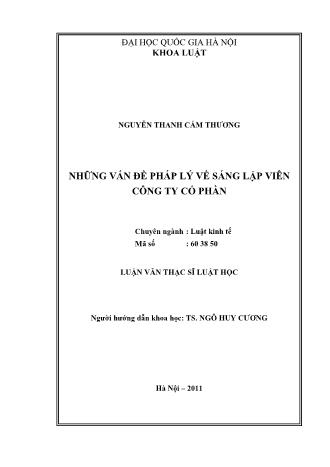 Luận văn Những vấn đề pháp lý về sáng lập viên công ty cổ phần