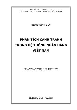 Luận văn Phân tích cạnh tranh trong hệ thống ngân hàng Việt Nam