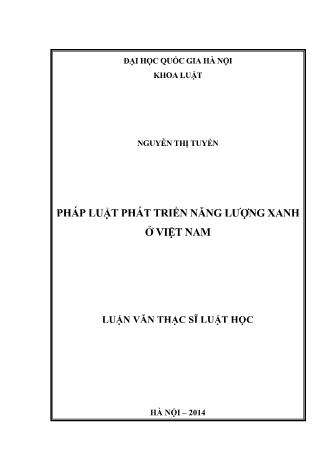 Luận văn Pháp luật phát triển năng lượng xanh ở Việt Nam