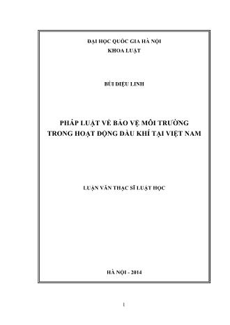 Luận văn Pháp luật về bảo vệ môi trường trong hoạt động dầu khí tại Việt Nam