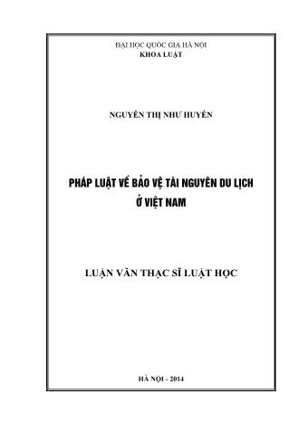 Luận văn Pháp luật về bảo vệ tài nguyên du lịch ở Việt Nam