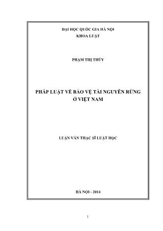 Luận văn Pháp luật về bảo vệ tài nguyên rừng ở Việt Nam