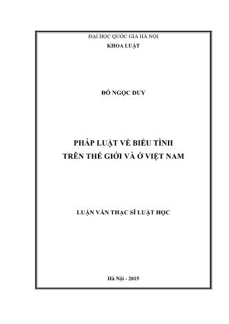 Luận văn Pháp luật về biểu tình trên thế giới và ở Việt Nam