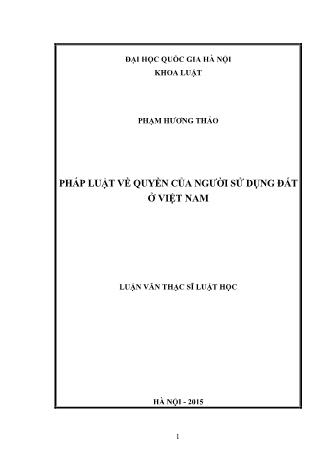 Luận văn Pháp luật về quyền của người sử dụng đất ở Việt Nam