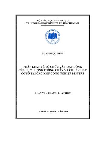 Luận văn Pháp luật về tổ chức và hoạt động của lực lượng phòng cháy và chữa cháy cơ sở tại các khu công nghiệp Bến Tre