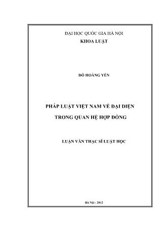 Luận văn Pháp luật Việt Nam về đại diện trong quan hệ hợp đồng