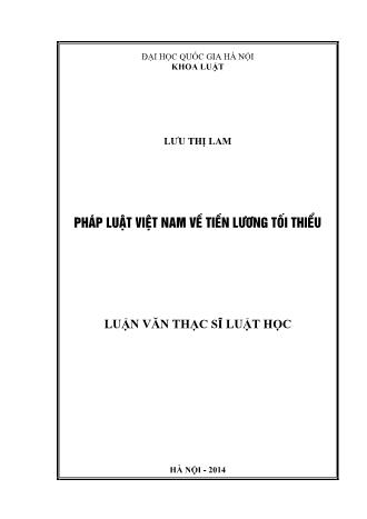 Luận văn Pháp luật Việt Nam về tiền lương tối thiểu