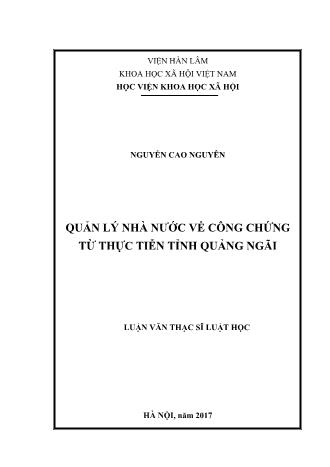 Luận văn Quản lý nhà nước về công chứng từ thực tiễn tỉnh quảng ngãi