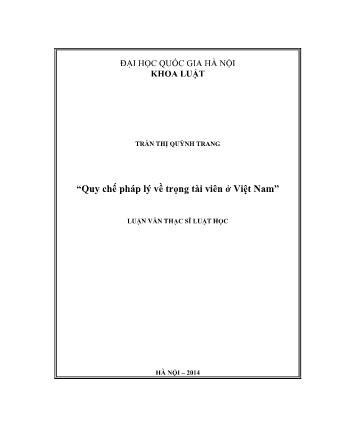 Luận văn Quy chế pháp lý về trọng tài viên ở Việt Nam