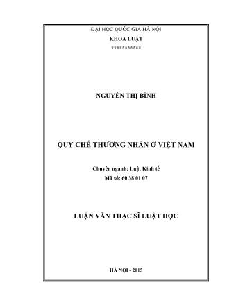 Luận văn Quy chế thương nhân ở Việt Nam