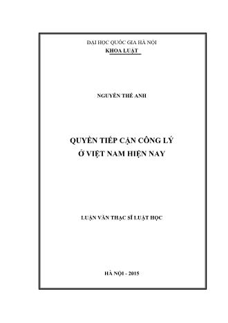Luận văn Quyền tiếp cận công lý ở Việt Nam hiện nay
