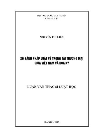 Luận văn So sánh pháp luật về trọng tài thương mại giữa Việt Nam và Hoa Kỳ