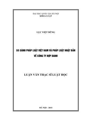 Luận văn So sánh pháp luật Việt Nam và pháp luật Nhật Bản về công ty hợp danh