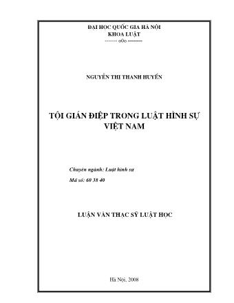 Luận văn Tội gián điệp trong luật hình sự Việt Nam