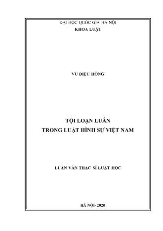 Luận văn Tội loạn luân trong luật hình sự Việt Nam